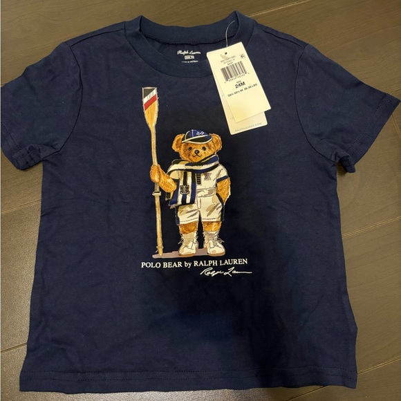 NWT Ralph Lauren Navy blue Polo Bear 24M todder T shirt - Picture 1 of 1